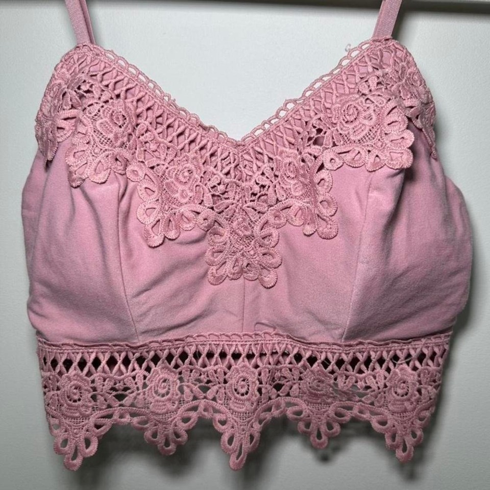 Vintage MUDD tank crop top‎ fairy Y2K 90's Bratz crochet pink summer spring XS